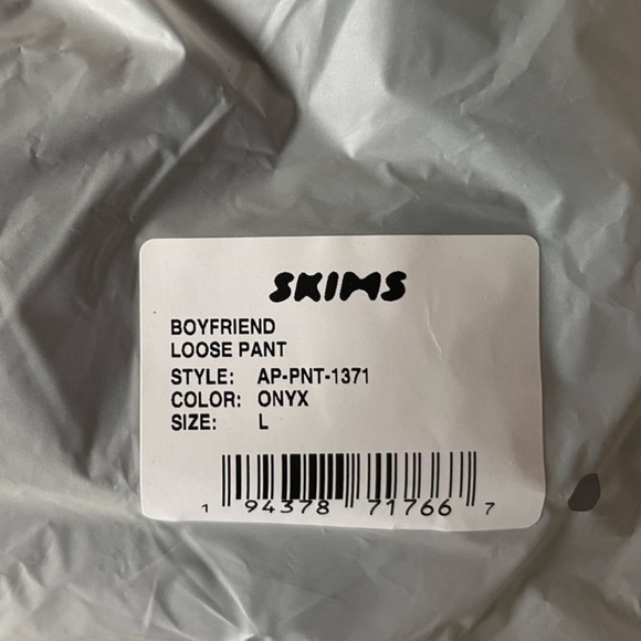 Skims Boyfriend Loose Pant Black Onyx Size Large - Picture 11 of 12
